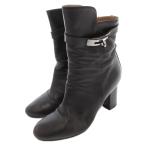 エルメス HERMES サンジェルマン ケリー ショートブーツ レザー サイドジップ 38.5 黒 ブラック /YJ ■GY62 レディース