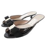 サルヴァトーレフェラガモ Salvatore Ferragamo ヴァラ サンダル ミュール リボン 7 黒 ブラック /YJ ■GY62 レディース