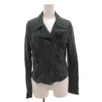 ショッピングサンタ サンタクローチェ SANTACROCE ライダースジャケット レザー 革ジャン へび革 XS 緑 グリーン /FF ■GY62 レディース