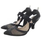 フェンディ FENDI サンダル ストラップ ハイヒール ポインテッドトゥ 38 黒 ブラック /SR ■GY62 レディース