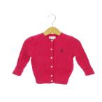  не использовался товар Ralph Lauren RALPH LAUREN кардиган детская одежда 9M розовый кабель вязаный длинный рукав кнопка /AH36 #GY62 Kids 