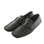  Louis Vuitton LOUIS VUITTON Monte Carlo линия мокасины LV Logo Loafer кожа 8 26.5cm чёрный черный /MI #GY62 мужской 