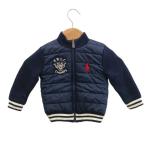  Ralph Lauren RALPH LAUREN baby двусторонний стеганое полотно с хлопком жакет ребра воротник 12M темно-синий темно-синий Logo нашивка /NP #GY62