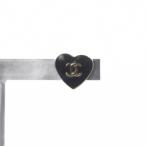 シャネル CHANEL ヴィンテージ ピアス ハートモチーフ ココマーク 片耳用 ブラック ゴールド色 04A /YO28 ■GY49 ■OH レディース