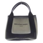 バレンシアガ BALENCIAGA ネイビーカバスXS キャンバスバッグ ハンドバッグ 黒 ブラック 白 ホワイト /SR ■GY49 ■OH レディース