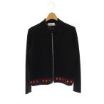 ショッピングイヴサンローラン イヴサンローラン YVES SAINT LAURENT ジップアップニットジャケット ブルゾン 長袖 M ブラック マルチカラー /DO ■GY53 レディース