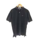 バレンシアガ BALENCIAGA ポロシャツ ロゴ刺繍 半袖 4 ブラック /DF ■GY53 メンズ