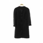 ドルチェ&ガッバーナ ドルガバ DOLCE&GABBANA コート アウター ギャザー シルク混 サテン 36 ブラック /CX ■GY53 レディース