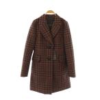未使用品 マッキントッシュ MACKINTOSH チェスターコート 中綿 総柄 ウール 裏地キルティング 38 ブラウン ブラック /ES レディース