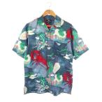 エトロ ETRO アロハシャツ 総柄 コットン 半袖 S ブルー マルチカラー /ES ■GY53 メンズ