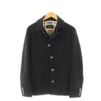 ショッピングバーバリー バーバリーブラックレーベル BURBERRY BLACK LABEL メルトンコート アウター ステンカラー L 黒 ブラック /CX ■GY53 メンズ