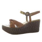 ショッピングウエッジソール セルジオロッシ Sergio rossi サンダル ウエッジソール ストラップ 36 ブラウン /YO5 ■GY57 レディース