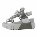 ショッピングNUDE 未使用品 ユナイテッドヌード UNITED NUDE サンダル プラットフォーム 厚底 レースアップ ベルクロ 37 グレー /YO31 ■GY57 レディース