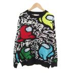 ショッピングzara ザラ ZARA ニット セーター 長袖 アモングアス柄 164cm マルチカラー 黒 ブラック /SY21 ■GY58 男の子 キッズ