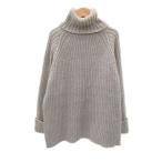 ショッピングzara ザラ ZARA ニット セーター 長袖 タートルネック S ベージュ オーバーサイズ サイドスリット ロールアップ /SY20 ■GY58 レディース