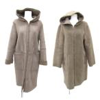  Zara Basic двусторонний искусственный мутон пальто боа пальто длинный длина M с капюшоном мокка Brown хаки 6318224 /SY11 #GY58