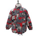 ハーディエイミス HARDY AMIES 中綿ジャケット ミドル丈 M グレー 灰色 コミック柄 総柄 /SM8 ■GY61 メンズ