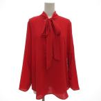 ショッピングzara 未使用品 ザラ ZARA タグ付き ボウタイブラウス カットソー 長袖 S プルオーバー 赤 レッド /GV ■GY53 レディース