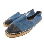 Tory Burch TORY BURCH цвет блок Flat эспадрильи обувь 7.5 Logo синий голубой /AE #GY53 женский 