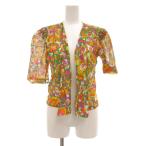 ショッピングイヴサンローラン イヴサンローラン YVES SAINT LAURENT ヴィンテージ ボタンレスシャツ 羽織り 花がら シアー 半袖 シャーリング M マルチカラー