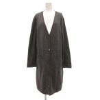 ショッピングロングカーディガン レコパン LES COPAINS ロングカーディガン ニット ウール シルク混 44 グレー /JS ■GY53 レディース