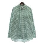 COMME des GARCONS SHIRT FOREVER WIDE CLASSIC シャツ 長袖 L 緑 白 ギンガムチェック レギュラーカラー FZ-B010