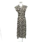 シップス SHIPS ワンピース ロング丈 マキシ丈 ノースリーブ スリットネック M ベージュ ブラック 花柄 /SY48 ■GY61 レディース