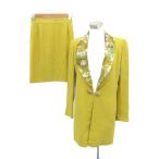 J &amp;a-ruJ&amp;R костюм выставить верх и низ жакет длинный длина узкая юбка колено длина разрез M желтый желтый #GY61 женский 