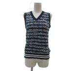  Pearly Gates Golf одежда вязаный лучший тянуть over 1 M темно-синий темно-синий белый Logo общий рисунок V шея средний длина #GY61 женский 