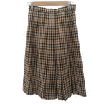 ショッピングスカーチョ ダックス DAKS スカーチョ ガウチョパンツ ワイドパンツ プリーツ 66-92 ブラウン チェック柄 /NM4 ■GY61 レディース