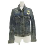 ショッピングアメリカンイーグル アメリカン イーグル American Eagle デニムジャケット Gジャン ダメージ加工 XS インディゴブルー /GV ■GY58 レディース