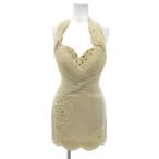 isa Ferrie sISA FERRIS party Mini платье S оранжевый цвет безрукавка сладкий Heart шея жемчуг оборудование орнамент /SJ #GY58 женский 