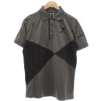 ショッピングスカル オークリースカルコレクション OAKLEY SKULL COLLECTION 美品 ポロシャツ L グレー 黒 ブラック 半袖 斜め切り替え /YJ ■GY61 メンズ