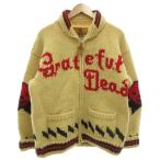 ショッピングカウチン カナディアンセーター Canadian Sweater GRATEFUL DEAD カウチンニット ジャケット ジップアップ カナダ製 ベージュ 赤 レッド メンズ
