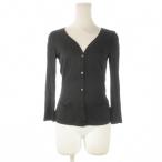 チャン ルー CHAN LUU カーディガン 黒 ブラック Vネック 長袖 ポケット付き /CK33 ■GY58 レディース