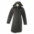 ショッピングラベンハム ラベンハム LAVENHAM × リバティ LIBERTY キルティングコート フーディ ロング 36 S 黒 ブラック /CK7 ■GY60 レディース