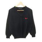  Nike Golf NIKE GOLF Golf одежда вязаный свитер шерсть M чёрный черный V шея одноцветный длинный рукав /YS17 #GY59 мужской 