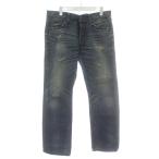 レッドカード RED CARD デニムパンツ ジーンズ ストレート ダメージ加工 ペイント加工 ボタンフライ 31 インディゴ 紺 16850