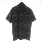 ハーレー Hurley アロハシャツ 半袖 総柄 ロゴ XL 黒 ブラック グレー /XZ ■GY57 メンズ