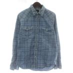 ロンハーマン ヴィンテージ  R.H.vintage デニムシャツ 長袖 チェック柄 L 青 ブルー /XZ ■GY57 メンズ