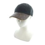 ルイヴィトン LOUIS VUITTON M76529 キャップ LVゲットレディー モノグラム 帽子 レザー ナイロン 絹 シルク 茶 ブラウン 黒 ブラック /MQ