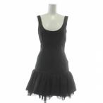 ディー&ジー ドルガバ ドルチェ&ガッバーナ D&G ドレス ワンピース ノースリーブ ひざ丈 ティアード レイヤード フリル 38 M 黒