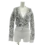 ショッピングバレンシアガ バレンシアガ BALENCIAGA カーディガン ニット ナイロン 長袖 総柄 36 S 白 ホワイト 黒 ブラック /XZ レディース