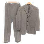  - na emo liHANAE MORI костюм tailored jacket необшитый на спине видеть . открытие брюки слаксы шерсть серый полоса рисунок /NL #GY60