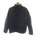 ユニクロ UNIQLO ダウンジャケット 160 ネイビー 紺色 無地 スタンドカラー 長袖 ジップアップ /PP ■GY60 キッズ