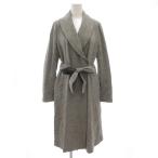 アマカ AMACA ウールロングコート ガウン ショールカラー ベルト付 38 グレー /GV ■GY60 レディース