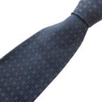 フェンディ FENDI ネクタイ カジュアル 絹 シルク チェック ロゴ柄 紺 ネイビー /GV ■GY59 メンズ