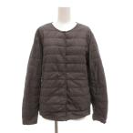 ユニクロ UNIQLO 美品 ダウンジャケット XL ノーカラー ダークグレー /AE ■GY59 レディース