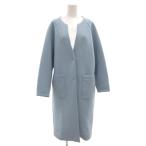 ショッピングジョンブル ジョンブル JOHNBULL ノーカラーコート ロング ストレッチ S 水色 ライトブルー /GV ■GY59 レディース