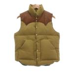 ショッピング古着 ロッキーマウンテンフェザーベッド ダウンベスト レザーヨーク 38 イエローベージュ系 /UO ■GY59 メンズ